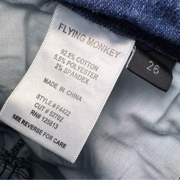 Flying monkey distressed raw hem skinny jeans size 26 - Picture 3 of 3